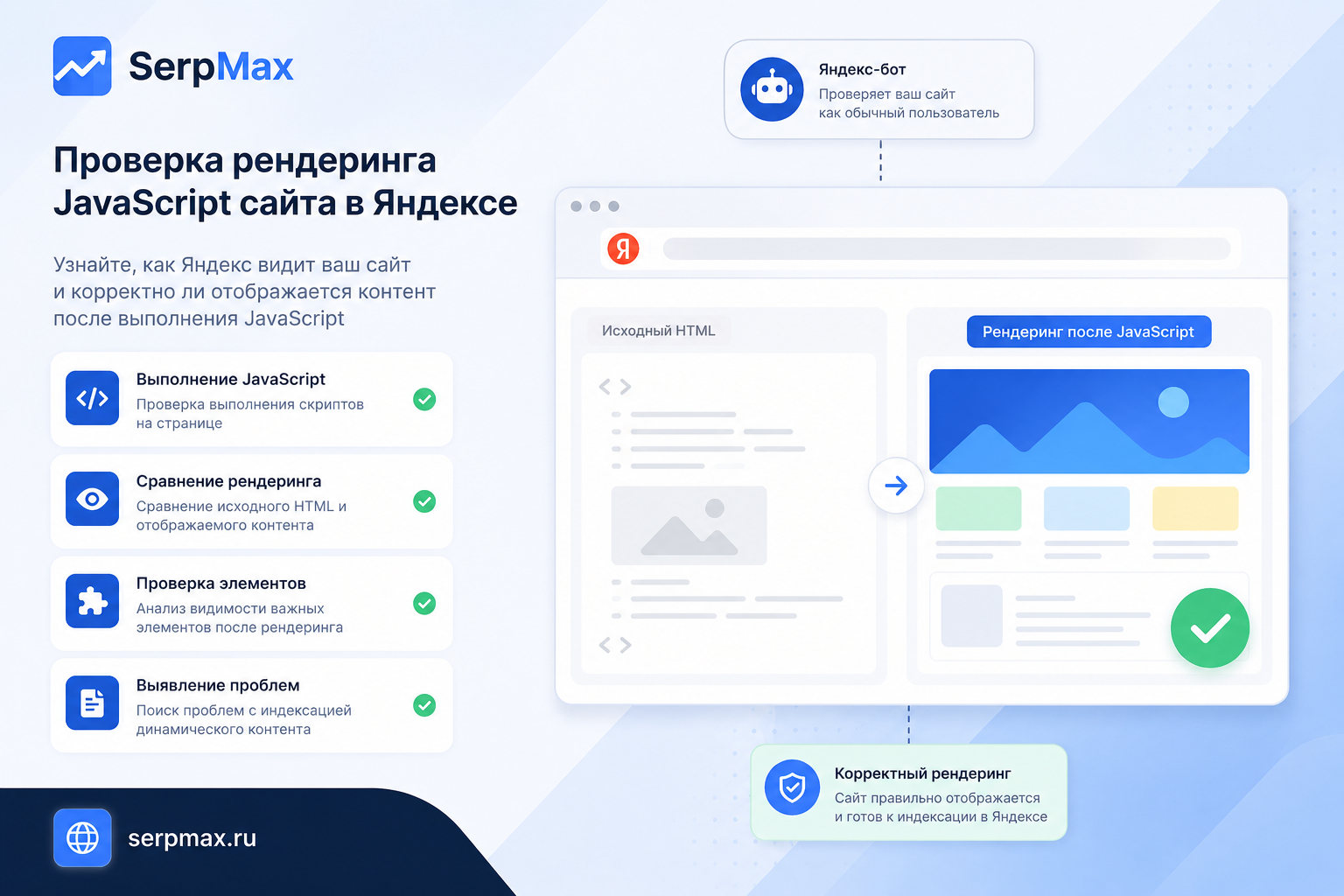 Проверка рендеринга JavaScript сайта в Яндексе